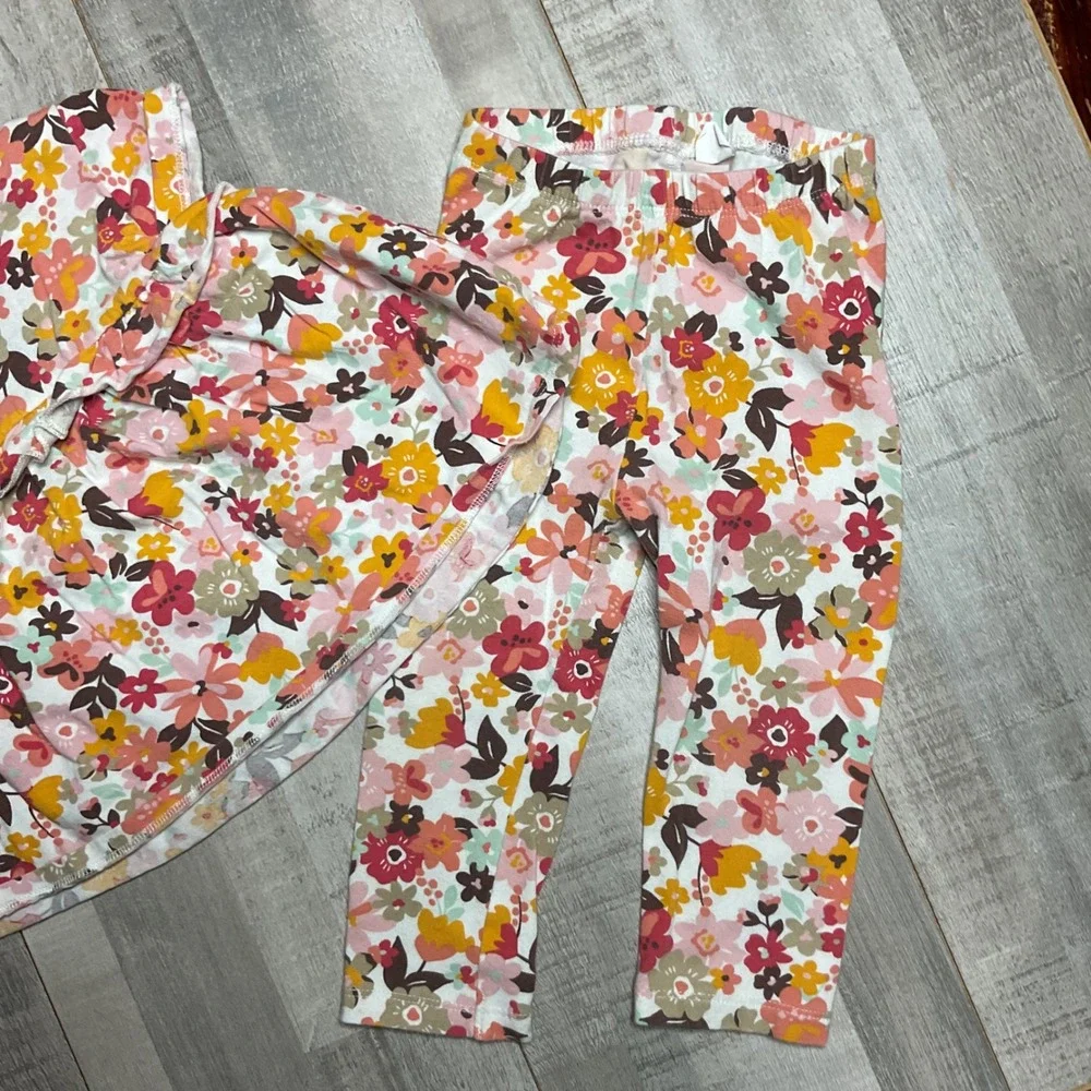 First Impressions Baby Girl Floral Ruffle Top and Leggings Set 24 Months Pink